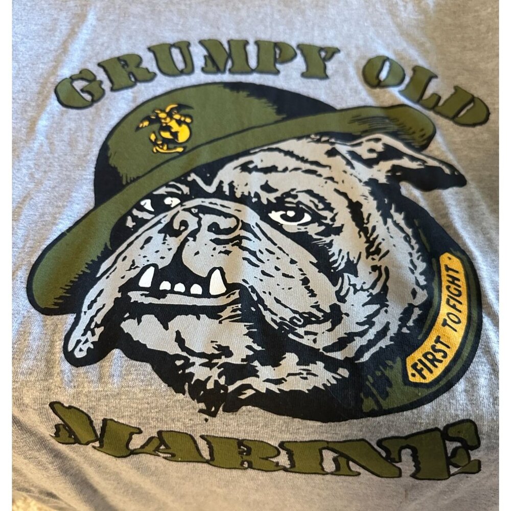 Grumpy Old Marine USMC Tee Shirt Gift Retirement Large Military Chesty Puller - Picture 2 of 7